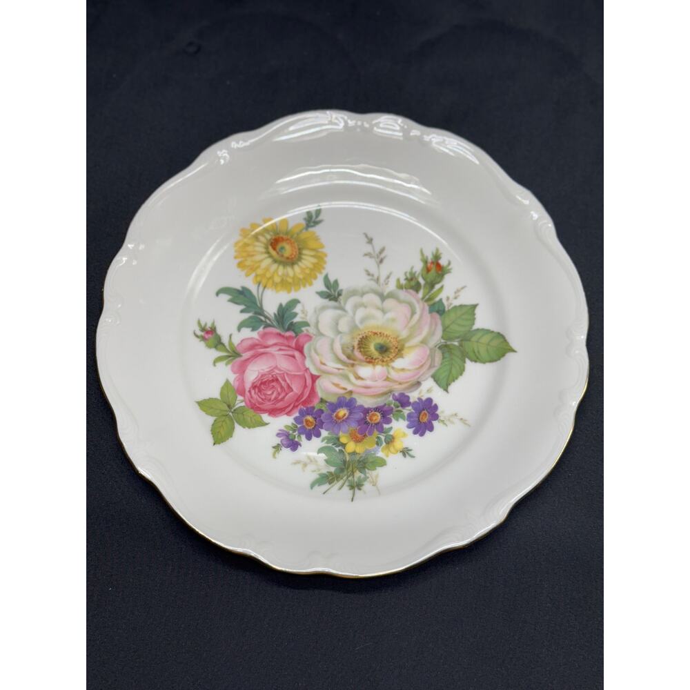 Vintage Gloria Fine Porcelain Bayreuth 10" Dinner Plate – West Germany – Floral